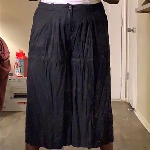 Pleated crop culottes